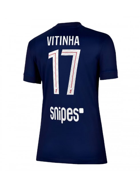 Zenske Futbalové oblečenie Paris Saint-Germain Vitinha #17 2025-26 Krátky Rukáv - Domáci Zenske Futbalové oblečenie Paris Saint-Germain Vitinha #17 2025-26 Krátky Rukáv - Domáci